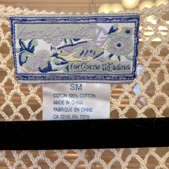 Vintage April Cornell  NWOT small cream crochet long cardigan sweater - Picture 5 of 7